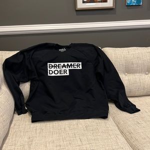 Super Soft Black Sweatshirt Dreamer Doer by District of Clothing XL